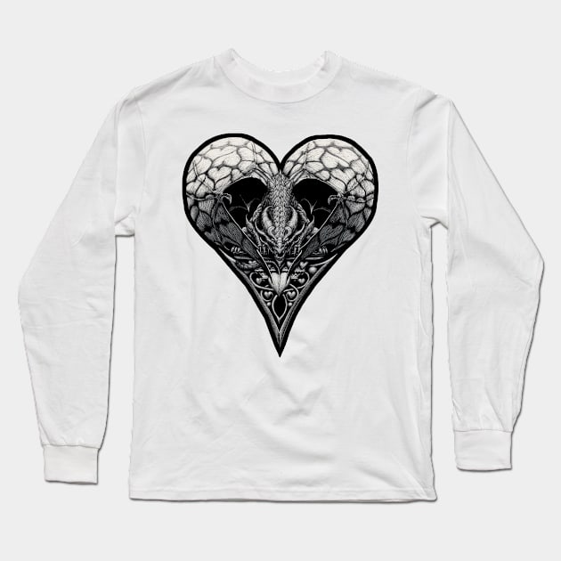 Dragon of hearts Long Sleeve T-Shirt by Stanley Morrison Art